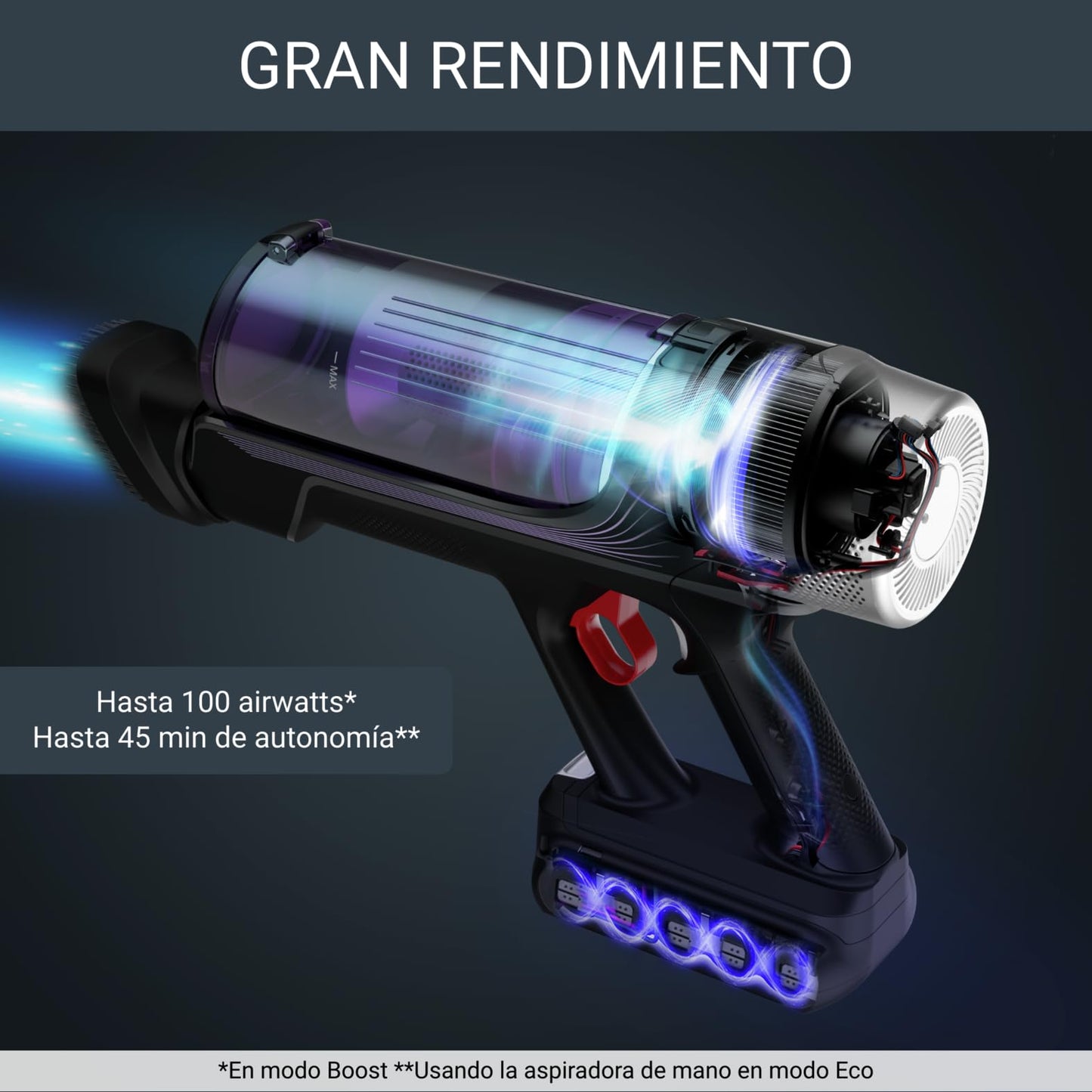Rowenta Xforce Flex 9.60 – Aspirador sin cable 200 W con tubo Flex y filtro 99,9 %
