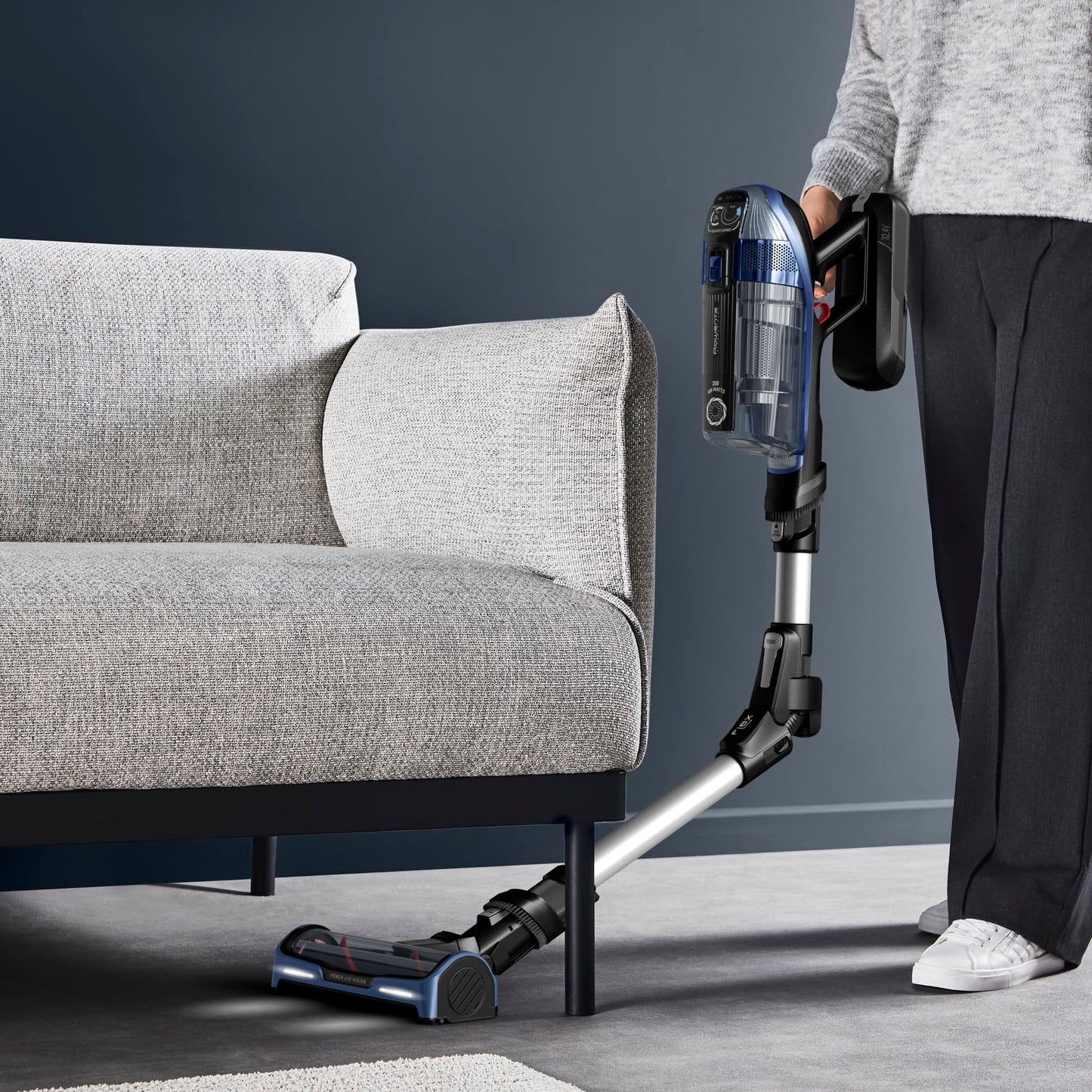 Rowenta Xforce Flex 14.60 Aqua – Aspirador sin cable 480 W 2 en 1 con fregado y tubo flexible