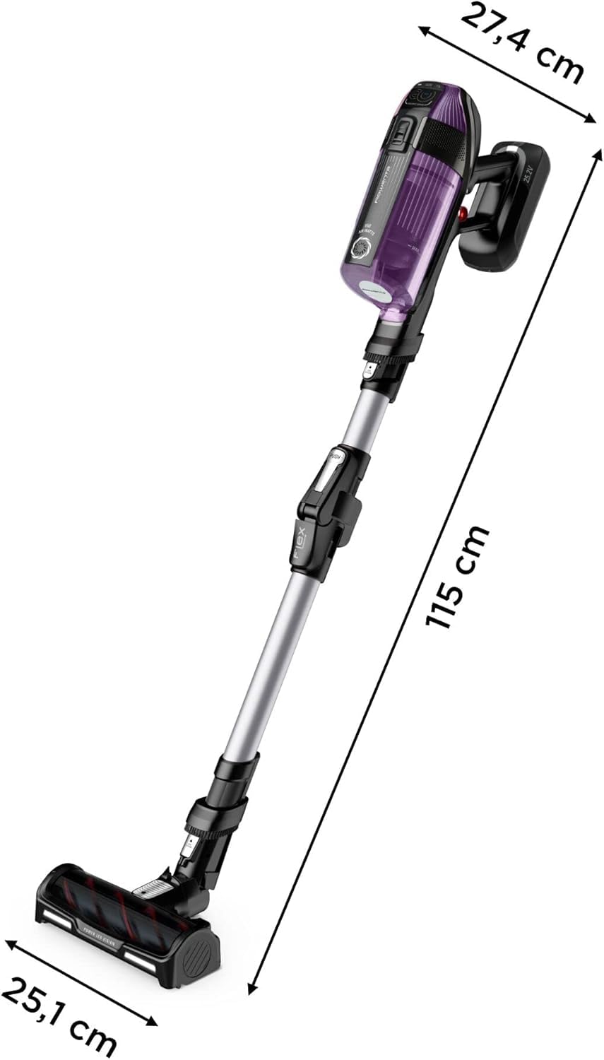 Rowenta Xforce Flex 12.60 – Aspiradora sin cable 320 W, 0,9 L, filtra 99,9 %, con accesorios