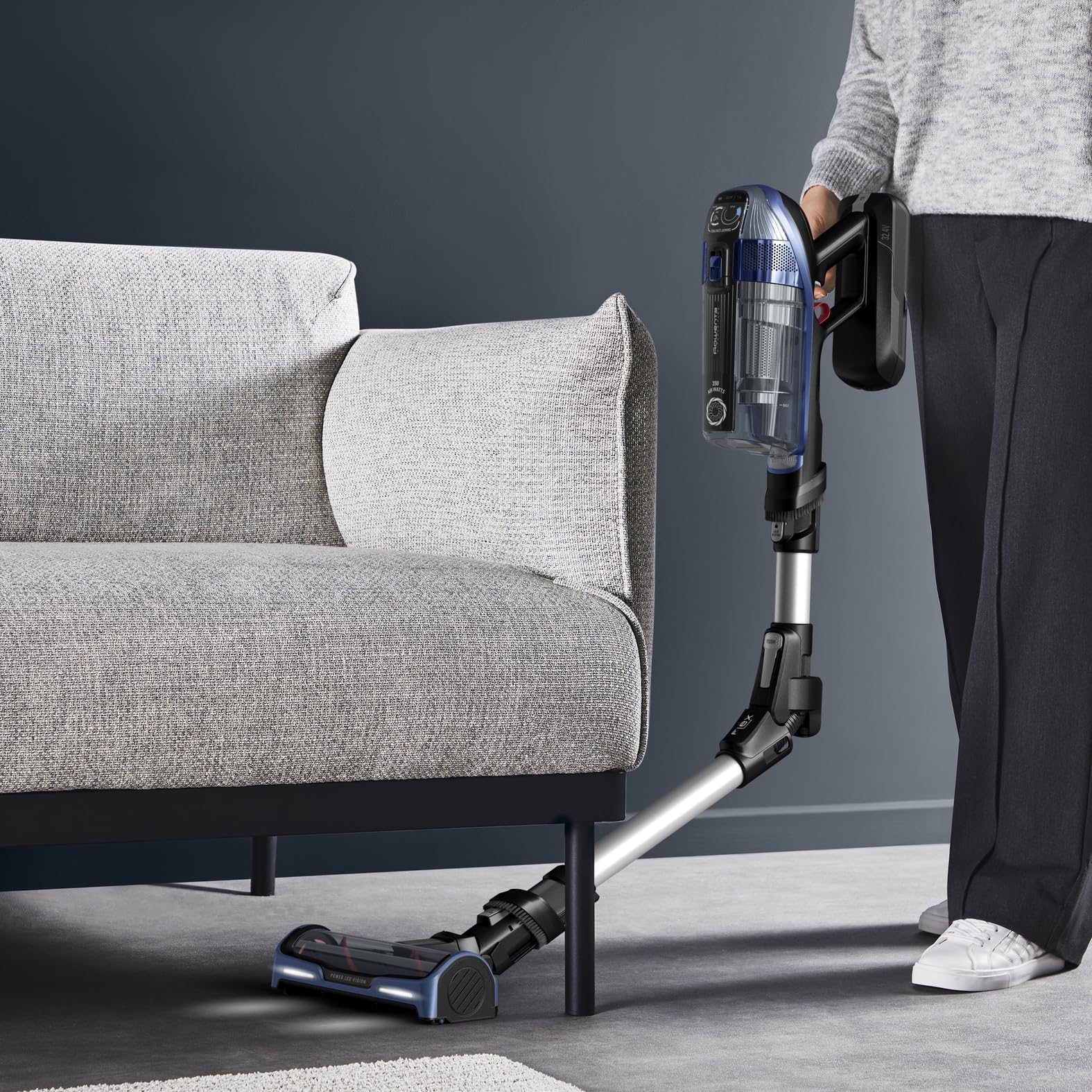 Rowenta Xforce Flex 14.60 Aqua – Aspirador sin cable 480 W 2 en 1 con fregado y tubo flexible